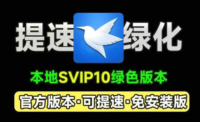 迅雷12绿色免按装精简版，打开即是SVIP10 可提速下载资源，本地会员版！ 