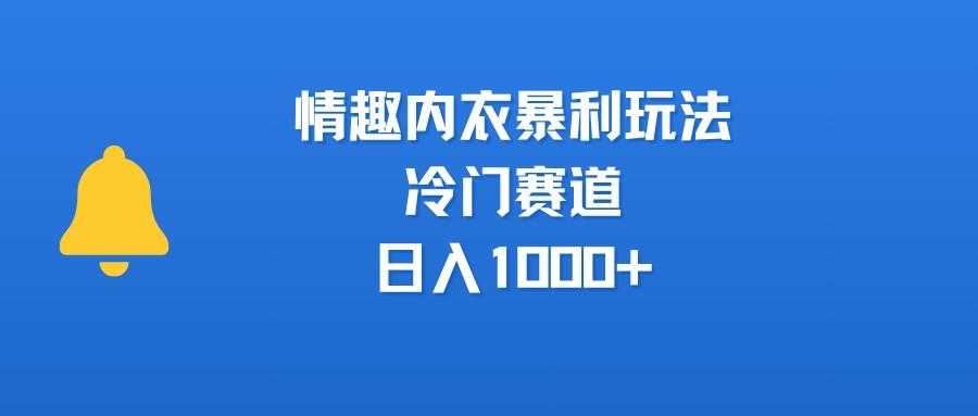 情趣内衣暴利玩法，冷门赛道，日入1000+