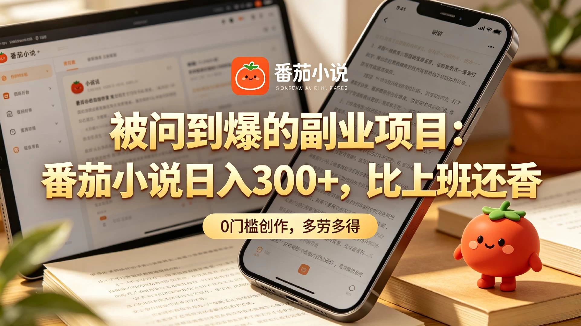 家人们!终于找到不用动脑子的副业了,番茄小说日入 300+ 第1张 家人们!终于找到不用动脑子的副业了,番茄小说日入 300+ 第1张